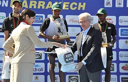 الإثيوبي بونسا بديدا والمغربية فاطمة الزهراء كردادي يفوزان بلقب  الدورة 32 لماراطون مراكش الدولي